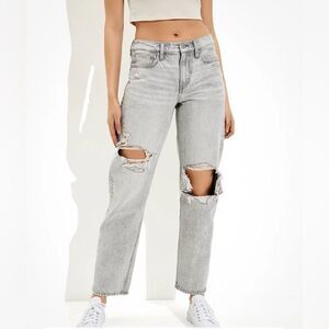 American Eagle | Ripped 90’s Straight Jeans in Haze Grey ~ 8R